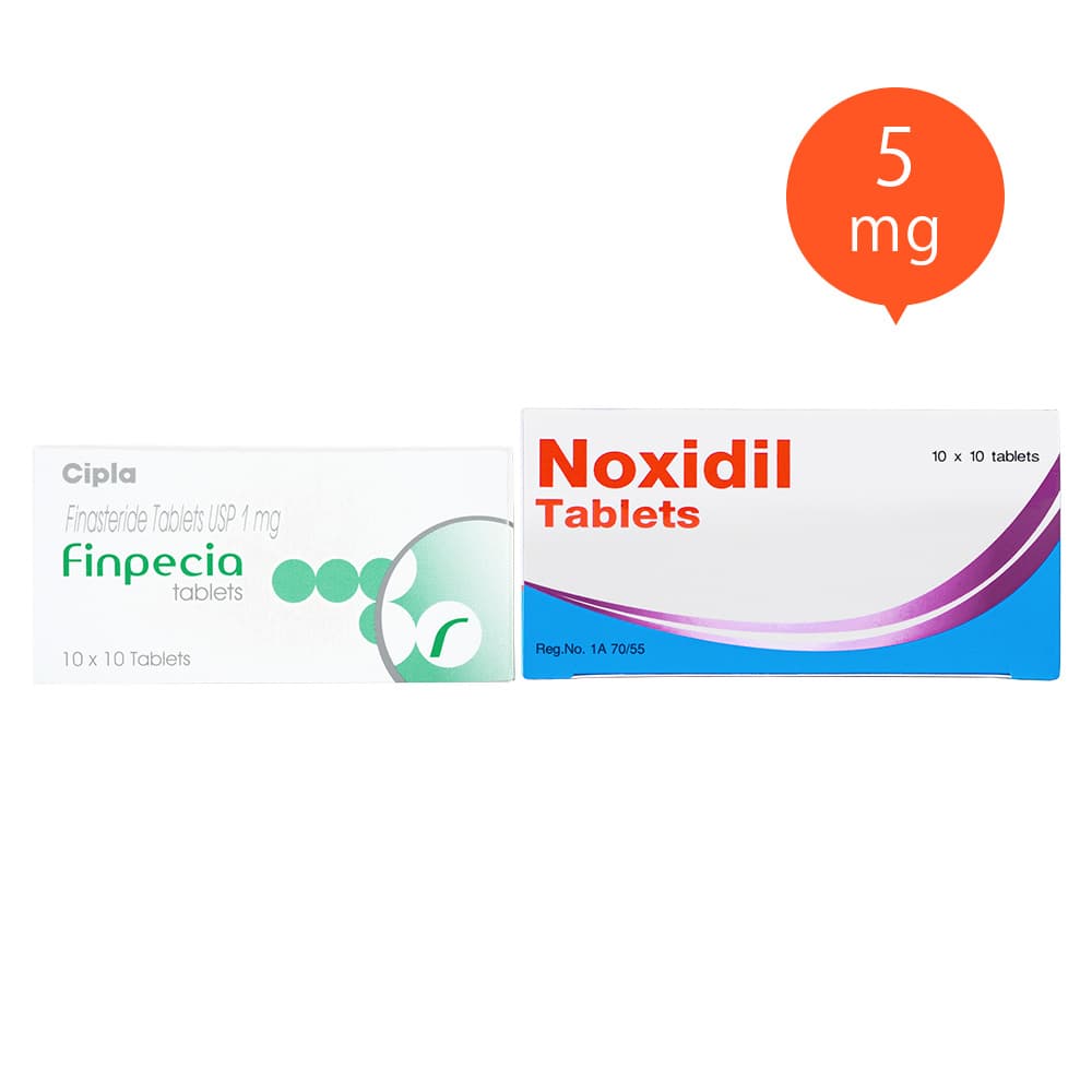 フィンペシア1mgキノリンイエローフリー(100錠1箱)＋ノキシジル5mg(100錠1箱)