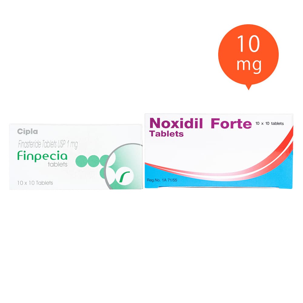 フィンペシア1mgキノリンイエローフリー(100錠1箱)＋ノキシジル10mg(100錠1箱)