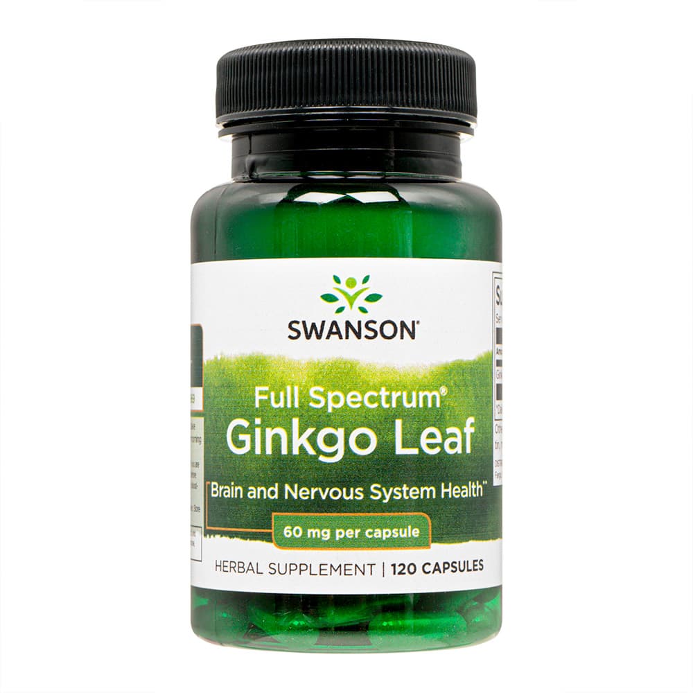 [Swanson]フルスペクトラムギンコリーフ60mg 【1本120カプセル】