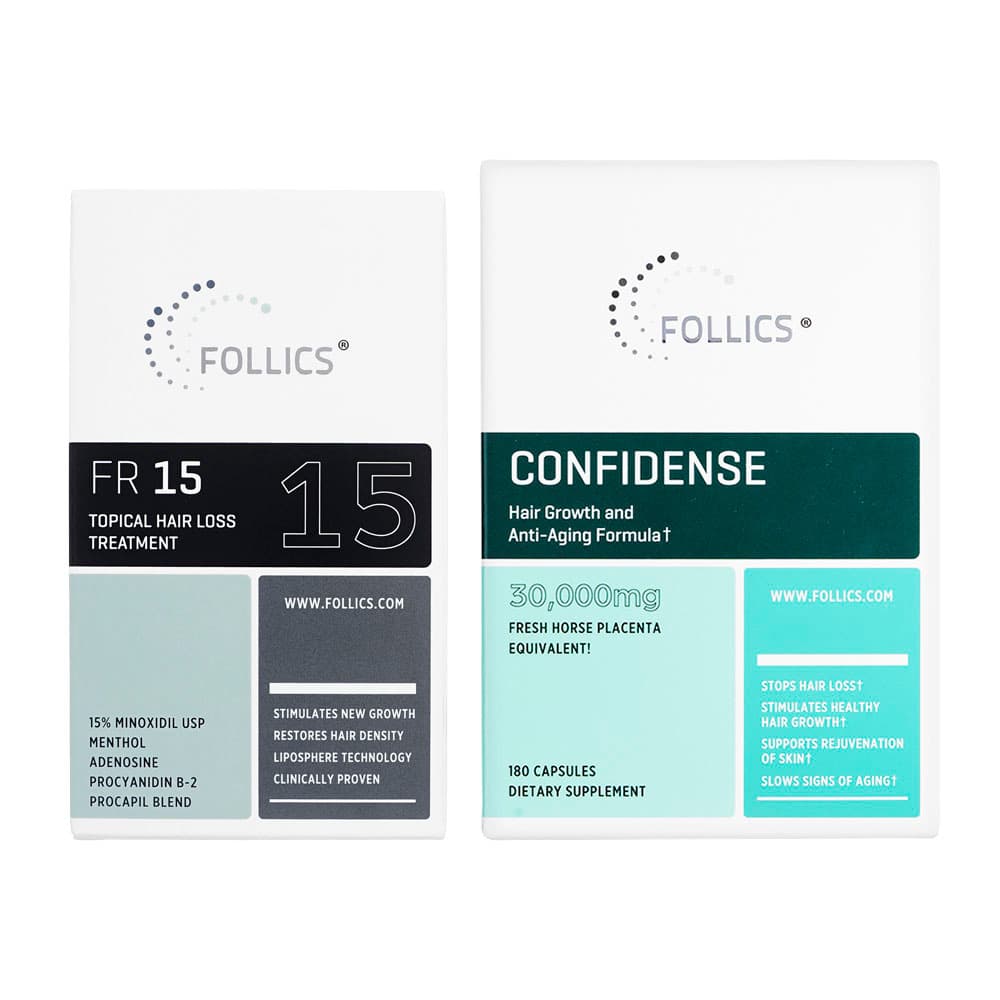 [FOLLICS]FR15ローション60ml1本＋コンフィデンス30000mg180錠1本