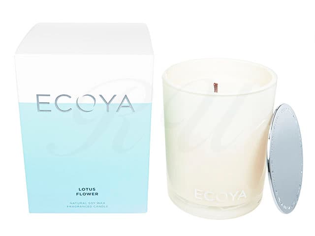 [ECOYA]ナチュラルソイワックス フレグランスキャンドル(ロータスフラワー) 【1本400g】
