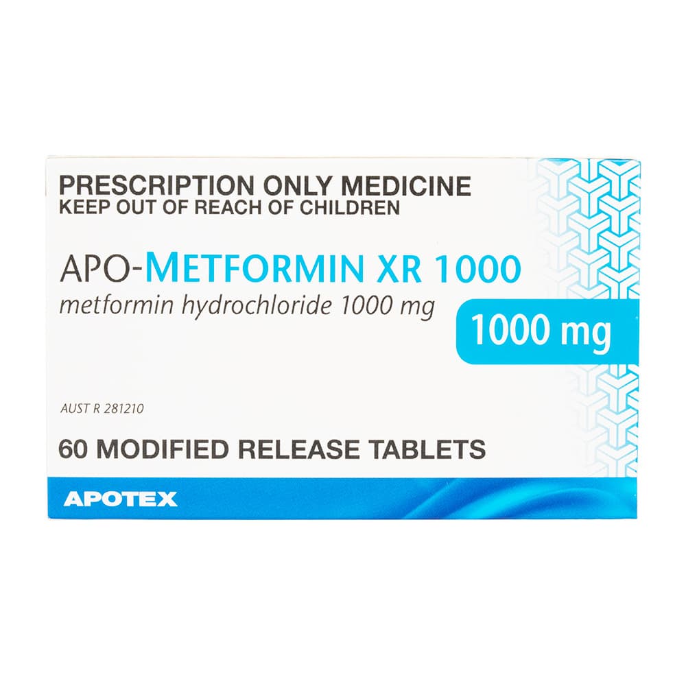 [メトグルコジェネリック]アポメトホルミンXR1000mg 【1箱60錠】