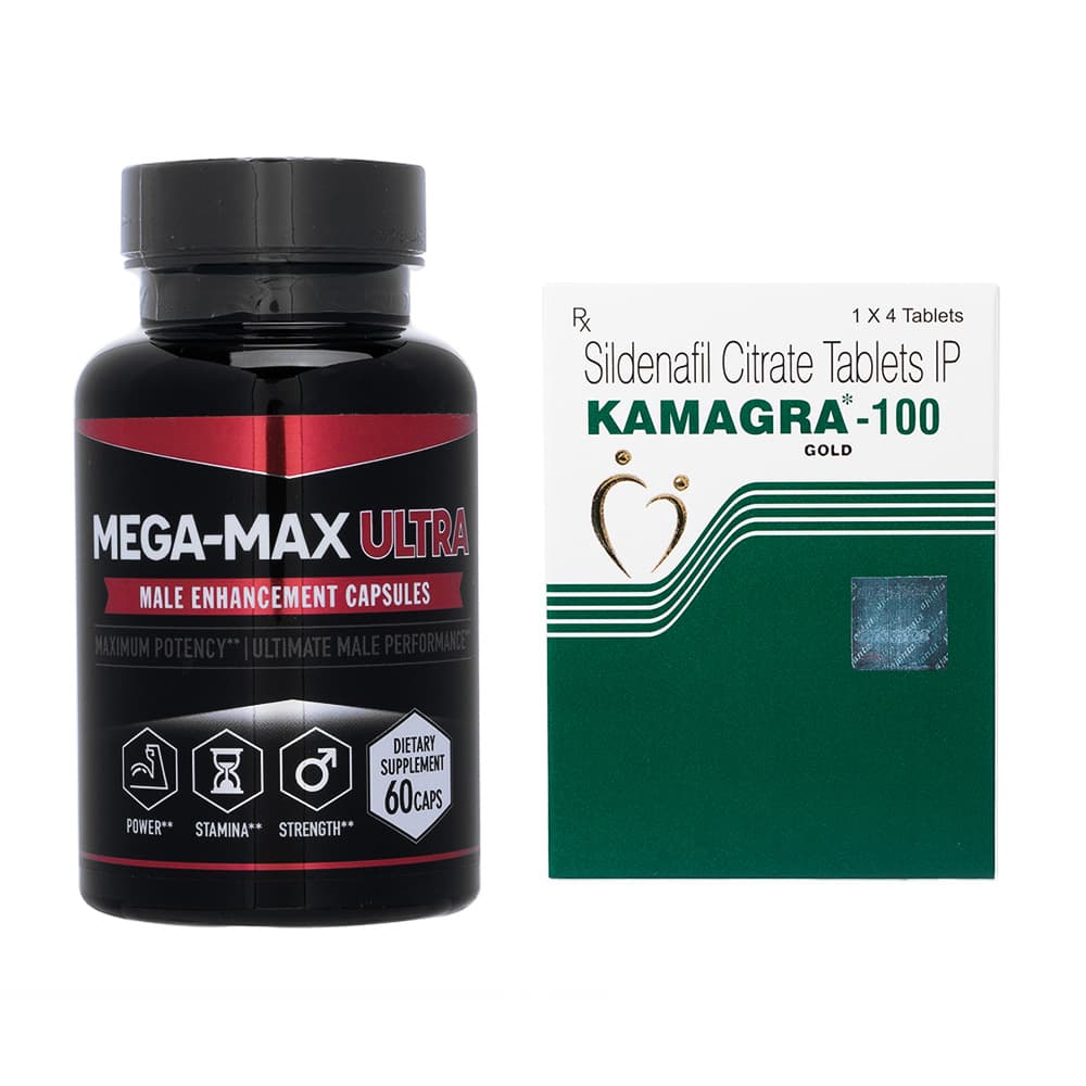 メガマックスウルトラ(60カプセル1本)＋カマグラ100mg(4錠7箱) 【1セット】